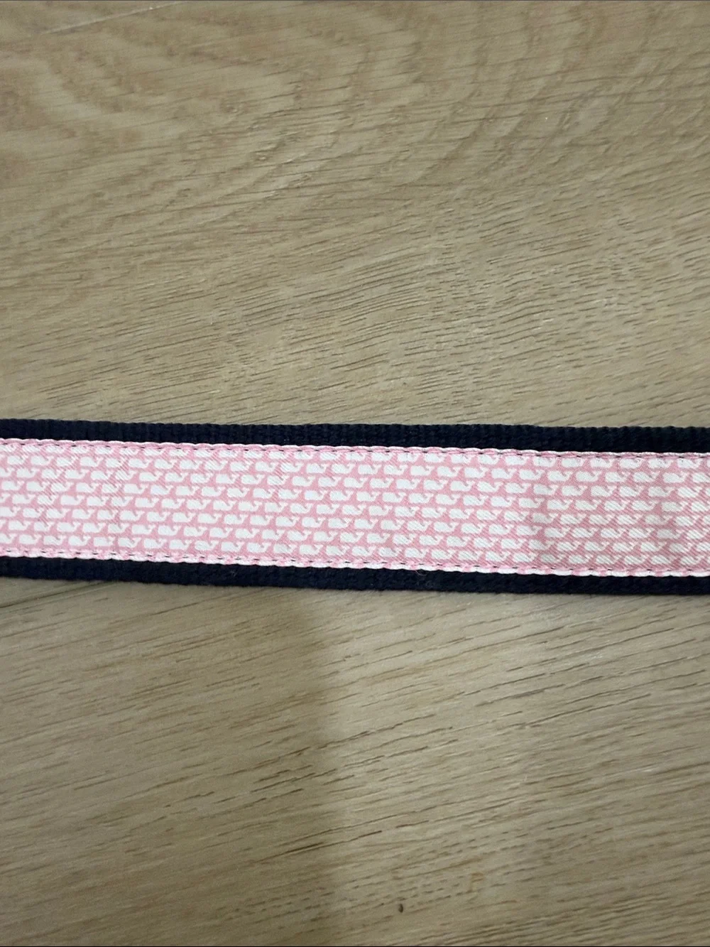 Vineyard Vines Pink Woven Belt with Brown Leather Trim